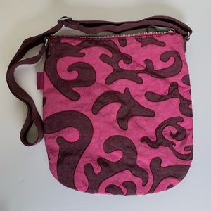 Purple and Fuschia KIPLING Crossbody Bag / Purse Larger Size 12”x11”